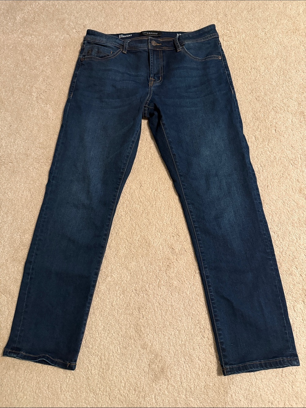 Liverpool Men's Dark Blue Straight Jeans